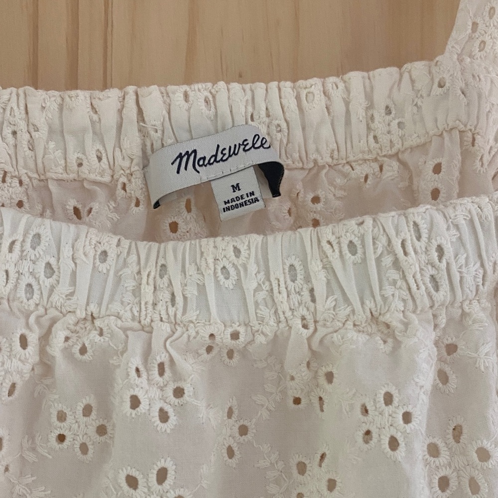 Madewell Cream Eyelet Cropped Tank. Worn 3 times - Picture 3 of 6